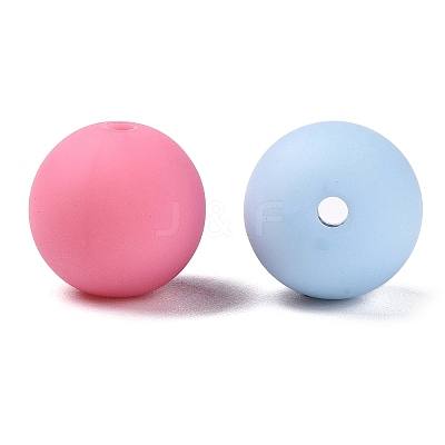 Rubberized Style Imitated Silicone Acrylic Beads MACR-T048-01A-13-1