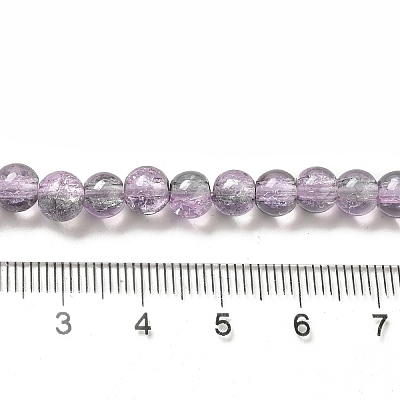 Spray Painted Crackle Glass Beads Strands CCG-Q002-6mm-02-1