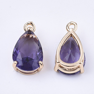 Transparent Glass Charms X-GLAA-T007-11D-1