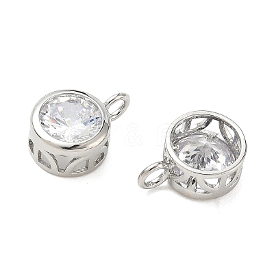 Brass Pave Clear Cubic Zirconia Pendants CU-CBA42CA-04C-P-1