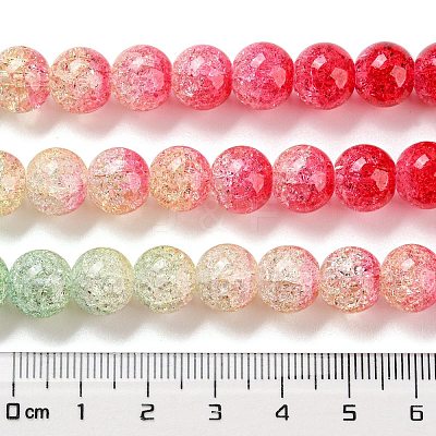 Spray Painted Crackle Glass Beads Strands DGLA-C002-10mm-06-1
