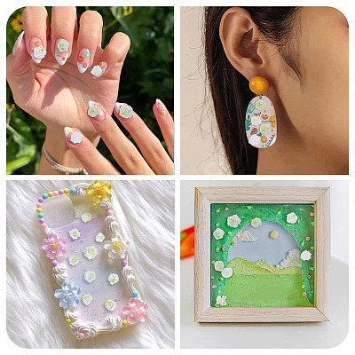 200Pcs Flower & Butterfly Resin Cabochons CRES-TA0001-89B-1