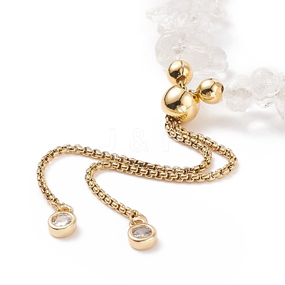 Natural Gemstone Chips & Pearl Beaded Slider Bracelet for Women BJEW-JB08334-1