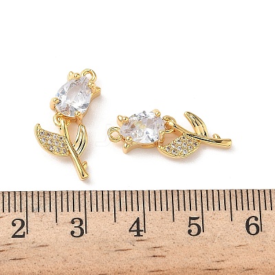 Brass Micro Pave Cubic Zirconia Pendants KK-D504-09B-G-1