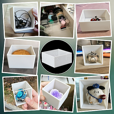Square Transparent Acrylic Jewelry Packing Boxes with Lid CON-WH0085-169-1