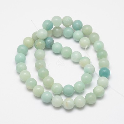 Round Natural Amazonite Bead Strands X-G-I183-02-10mm-1