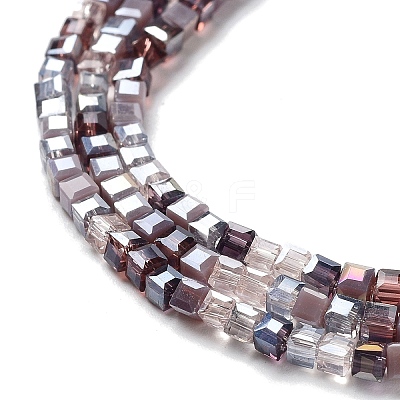 Gradient Color Electroplate Glass Bead Strands X-GLAA-E042-05-B10-1