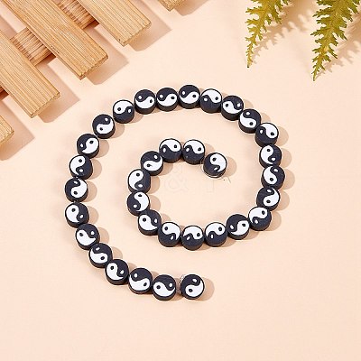 2 Strands 2 Colors Handmade Polymer Clay Beads Strand CLAY-SZ0001-16-1