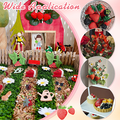 62Pcs 7 Styles Plastic Imitation Fruit DJEW-PH0001-63-1
