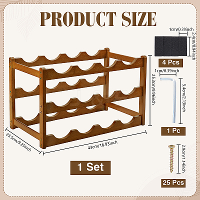 Wood Tabletop Wine Rack ODIS-WH0038-252B-1