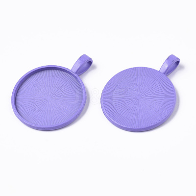 Spray Paint Alloy Pendant Cabochon Settings PALLOY-R120-04-1