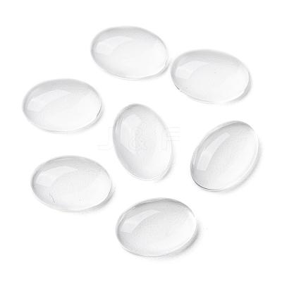 (Old Sku: GGLA-G010)Transparent Oval Glass Cabochons GGLA-R022-14x10-1