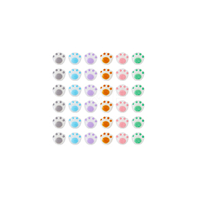 60Pcs 6 Colors Opaque Acrylic Beads SACR-DC0001-05-1