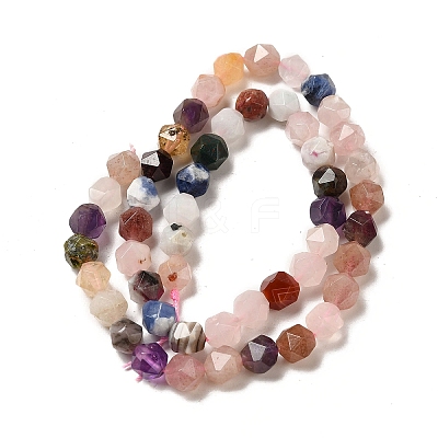 Natural Rose Quartz/Sodalite/Lapis Lazuli/Amethyst/Strawberry Quartz Beads Strands G-K382-A01-02-1