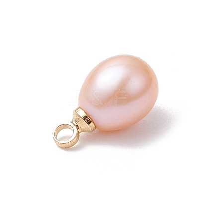 Natural Cultured Freshwater Pearl Rice Charms PALLOY-TA00254-1