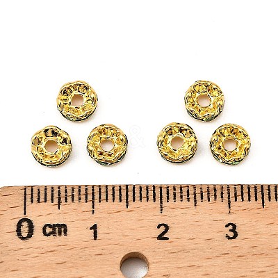 Brass Grade A Rhinestone Spacer Beads RSB028NF-10G-1