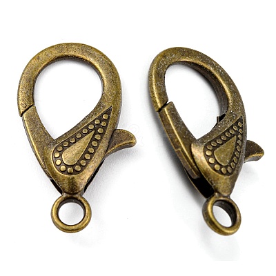 Tibetan Style Alloy Lobster Claw Clasps X-PALLOY-O027-AB01-1