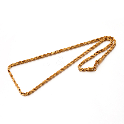 304 Stainless Steel Rope Chain Necklaces STAS-M174-013G-1