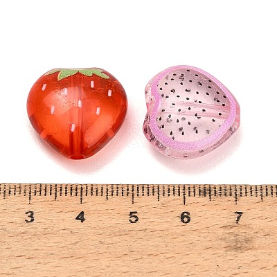 Fruit Theme Printed Transparent Acrylic Beads AC-CBA36B6-07-1