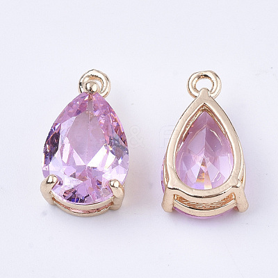 Transparent Glass Charms X-GLAA-T007-11F-1