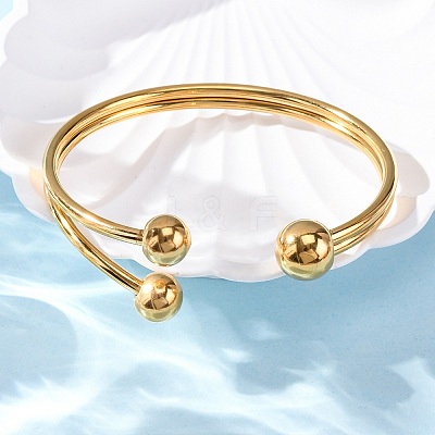 304 Stainless Steel Cuff Bangles BJEW-P310-16G-1