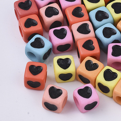 Opaque Acrylic Beads X-SACR-T349-004-1
