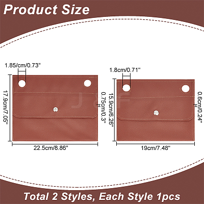 2Pcs 2 Styles PU Imitation Leather Bag Organiser Inserts DIY-WR0002-86-1