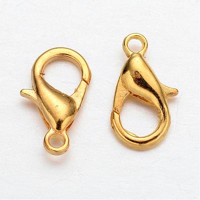 Zinc Alloy Jewelry Findings Golden Lobster Claw Clasps X-E102-G-1