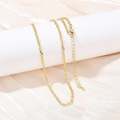 2.5MM Brass Cable Chain Necklaces NJEW-L356-04G-1