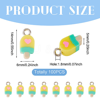 100Pcs Handmade Polymer Clay Charms CLAY-TA0001-96C-1