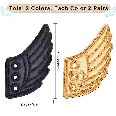 4 Pairs 2 Colors Cloth with Felt Shoe Decorations DIY-GF0009-86A-1