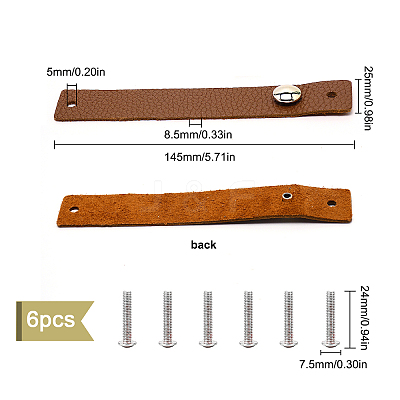 6 Sets Leather Handle DIY-GF0004-42-1