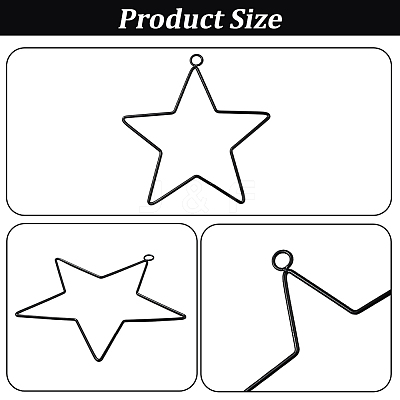 5 Styles Iron Star Ring for DIY Woven Net/Web with Feather IFIN-GF0001-67A-1
