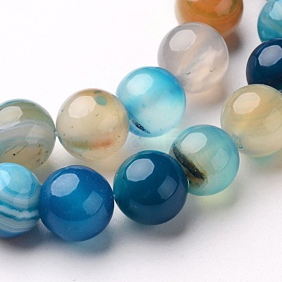 Natural Striped Agate/Banded Agate Beads Strands X-G-D845-01E-8mm-1