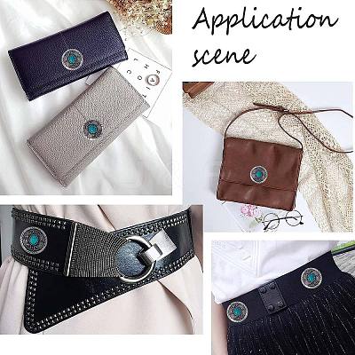 1-Hole Alloy & Cat eye Turquoise Decorative Rivets FIND-GF0004-53A-1