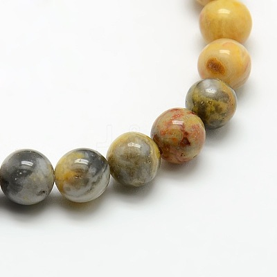 Round Natural Crazy Lace Agate Beads Strands X-G-P058B-01-1