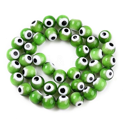 Handmade Evil Eye Lampwork Beads Strands LAMP-N024-32A-1