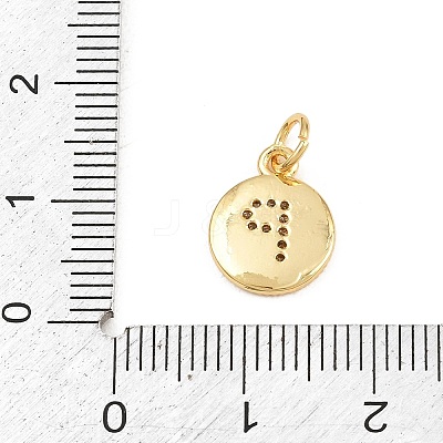 Brass Micro Pave Clear Cubic Zirconia Charms CU-CBA56CE-12G-P-1