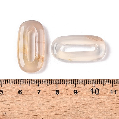 Natural white Agate Oval Pendants G-N342-105B-1