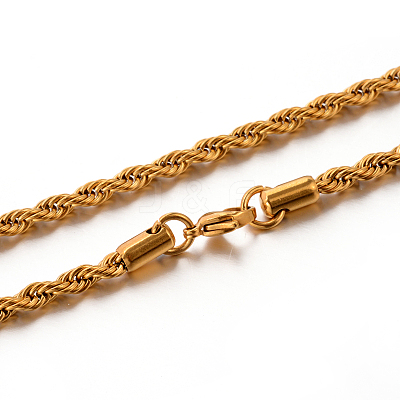 304 Stainless Steel Rope Chain Necklaces STAS-M174-013G-1
