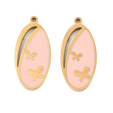 304 Stainless Steel Enamel Pendants STAS-Z190-03G-1