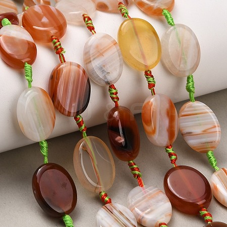 Natural Banded Agate Beads Strands G-A321-E03-01B-1