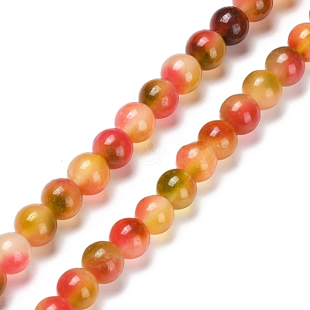 Faceted Rondelle Dyed Natural White Jade Bead Strands G-D073-01A-1