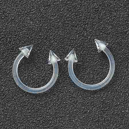 Acrylic Circular/Horseshoe Barbell with Double Pointed End X1-AJEW-P084-03-1