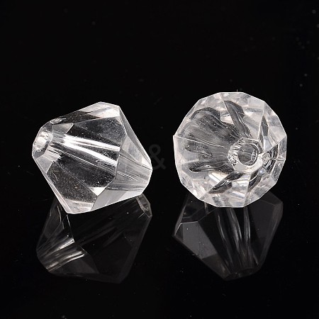 Faceted Bicone Transparent Acrylic Beads DBB20MM01-1
