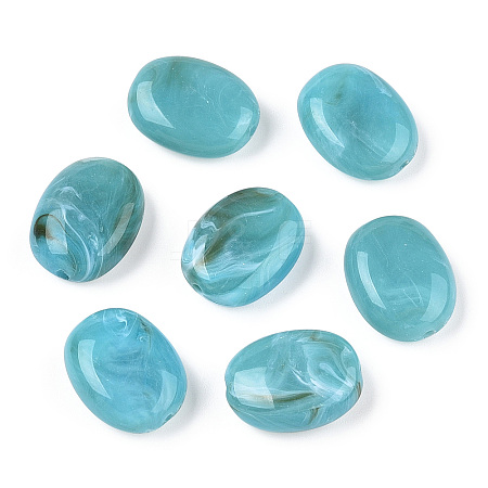 Oval Imitation Gemstone Acrylic Beads LS-X-OACR-R047-13-1