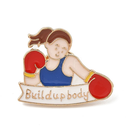 Fitness Theme Enamel Pins JEWB-Q012-01A-1