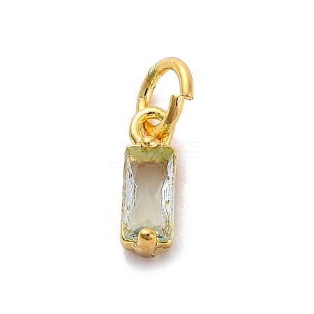 Brass Pave Cubic Zirconia Charms KK-F894-13G-04-1