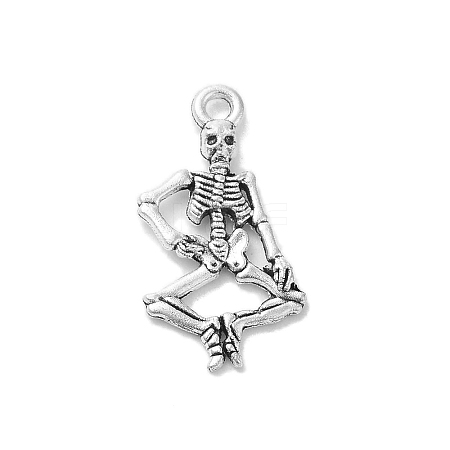 Tibetan Style Alloy Pendants for Halloween PALLOY-O002-09C-AS-1