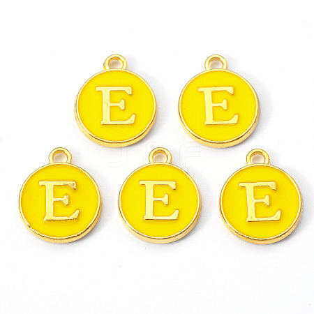 Golden Plated Alloy Enamel Charms ENAM-S118-09E-1